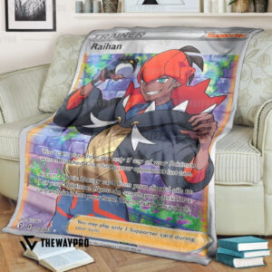 Anime Pokemon Raihan Evolving Skies Custom Soft Blanket