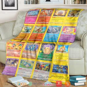 Anime Pokemon Rare Holo Cards Soft Blanket