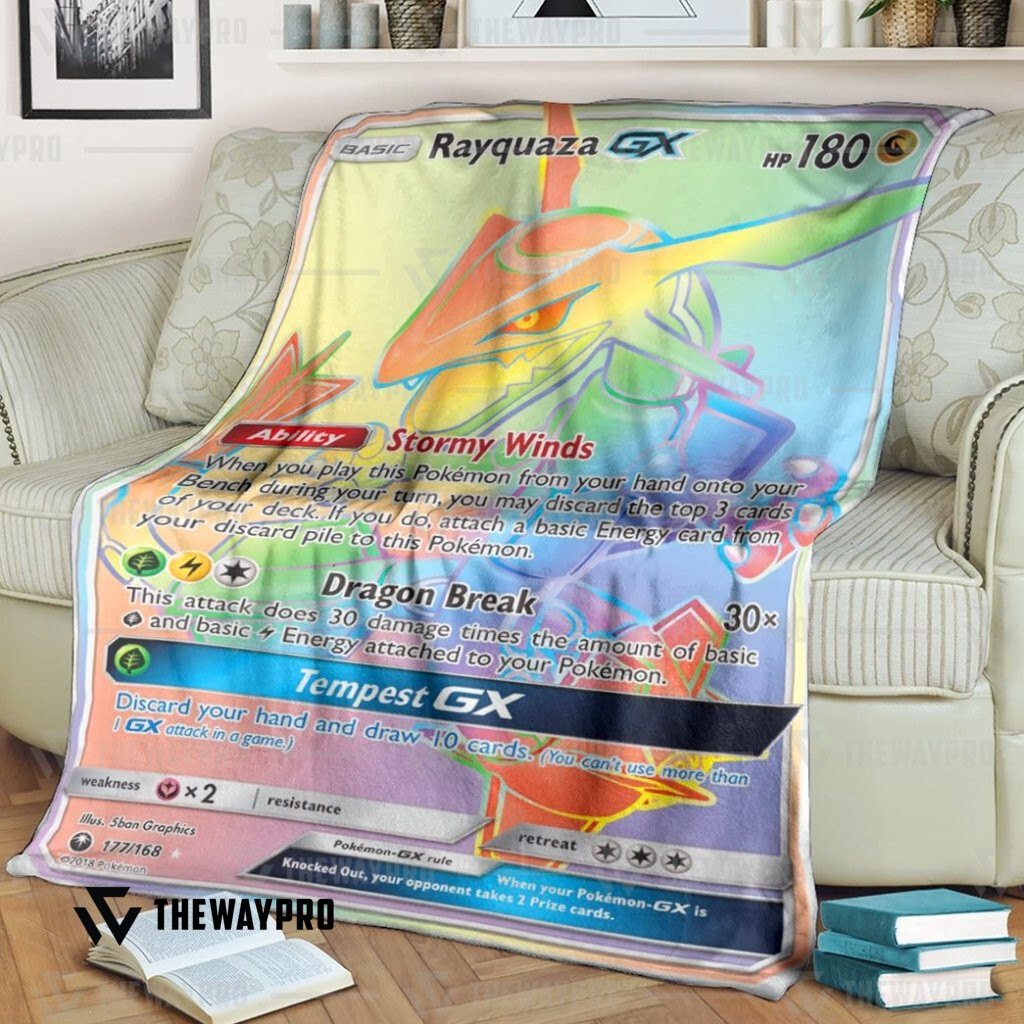 Anime Pokemon Rayquaza Gx Celestial Storm Blanket Anime Pokemon Rayquaza Gx Celestial Storm Blanket
