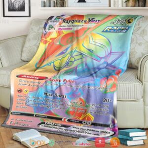 Anime Pokemon Rayquaza Vmax Evolving Skies Soft Blanket