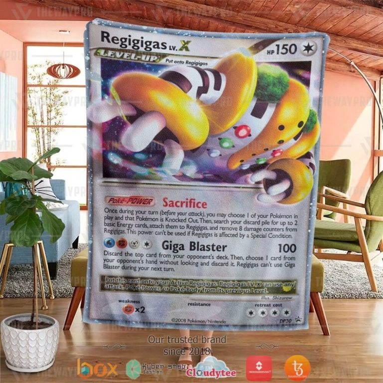 Anime-Pokemon-Regigigas-Lv.X-Diamond-Pearl-Promos-Soft-Blanket-1