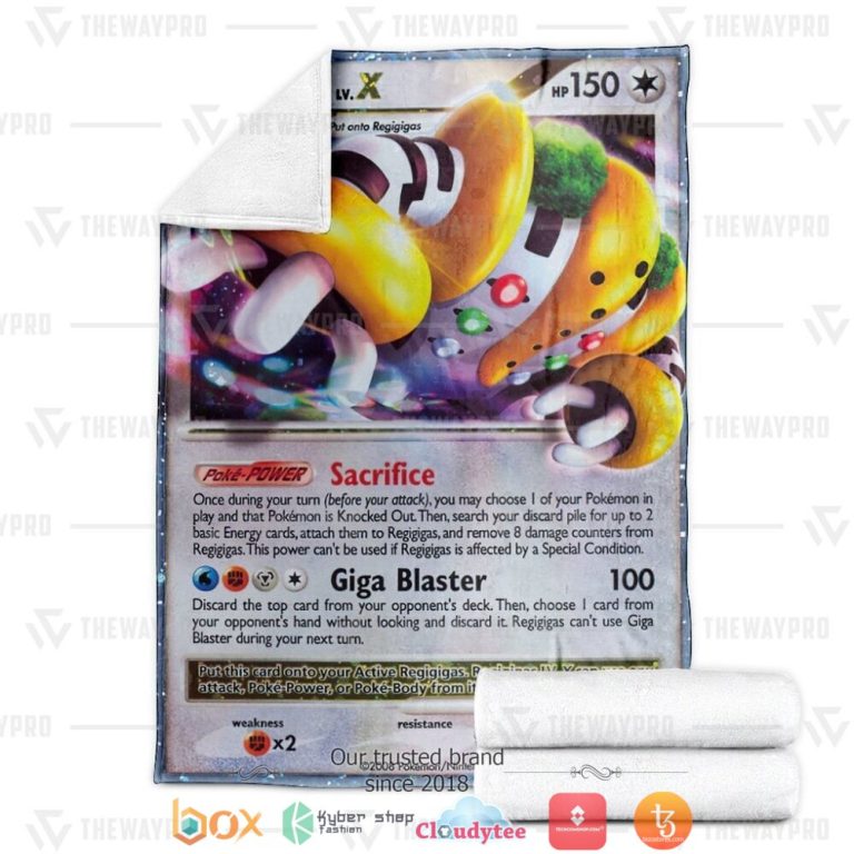 Anime-Pokemon-Regigigas-Lv.X-Diamond-Pearl-Promos-Soft-Blanket-3