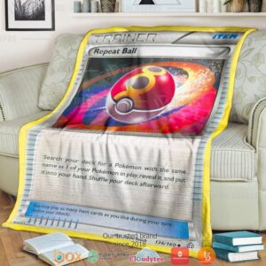 Anime Pokemon Repeat Ball Trainer Soft Blanket