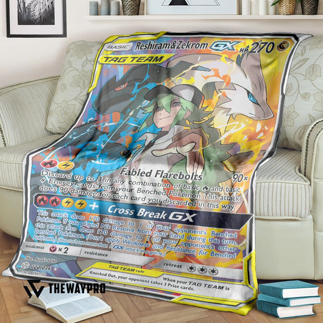 Anime Pokemon Reshiram And Zekrom Gx Cosmic Eclipse Blanket Anime Pokemon Reshiram And Zekrom Gx Cosmic Eclipse Blanket
