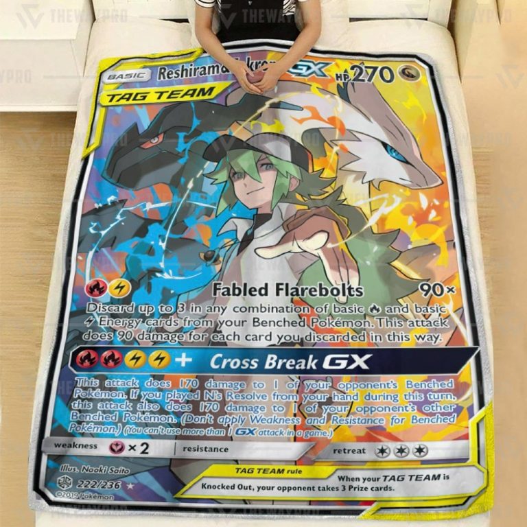 Anime-Pokemon-Reshiram-Zekrom-Gx-Cosmic-Eclipse-Blanket-1