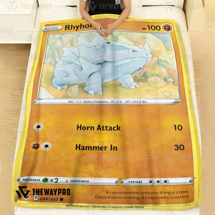 Anime-Pokemon-Rhyhorn-Quilt-Blanket-1