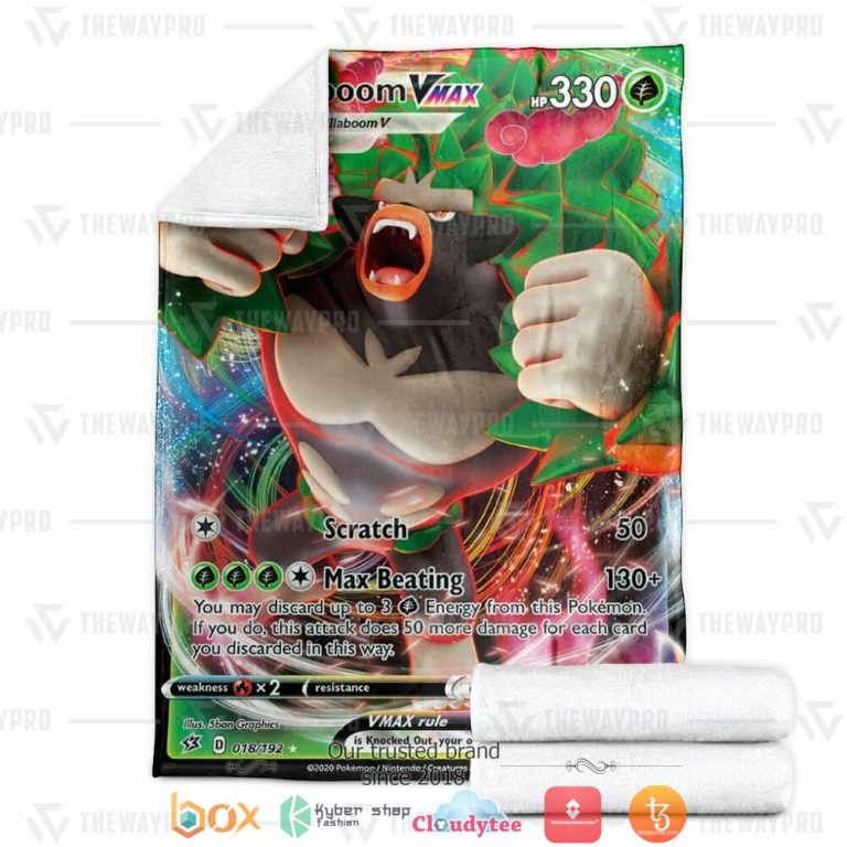Anime-Pokemon-Rillaboom-Vmax-Rebel-Clash-Soft-Blanket-3