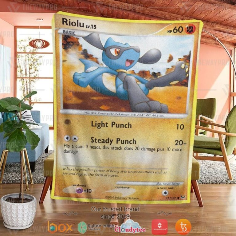 Anime-Pokemon-Riolu-Platinum-Soft-Blanket-1
