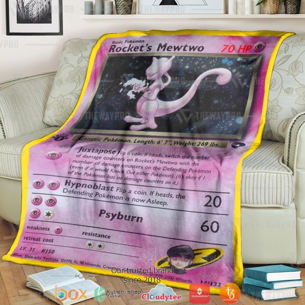 Anime Pokemon Rockets Mewtwo Soft Blanket Anime Pokemon Rockets Mewtwo Soft Blanket