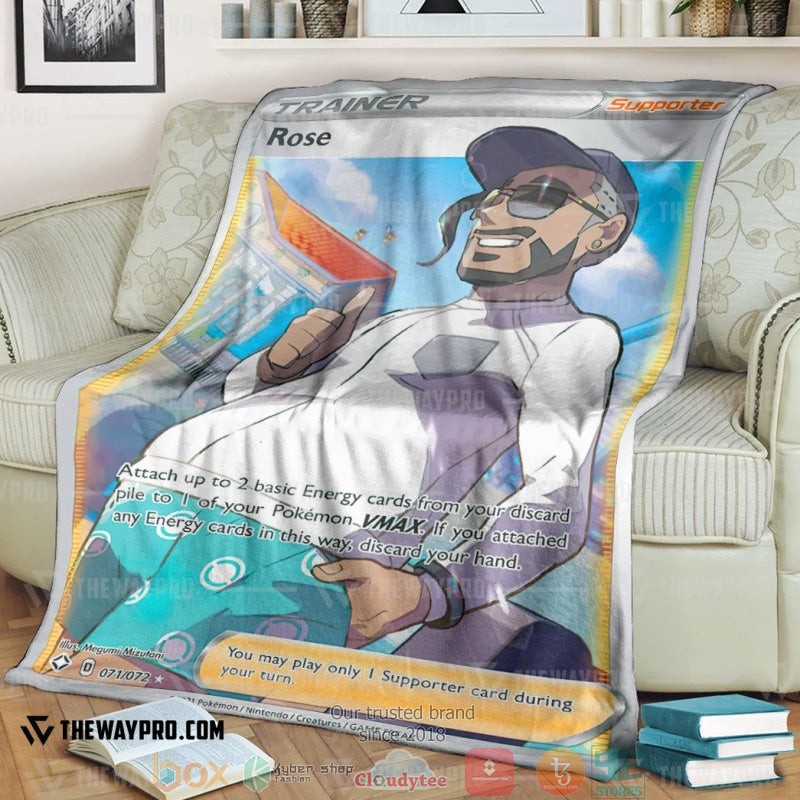Anime Pokemon Rose Shining Fates Trainer Soft Blanket Anime Pokemon Rose Shining Fates Trainer Soft Blanket