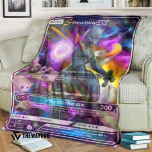 Anime Pokemon S Mewtwo Gx Shadow Custom Soft Blanket