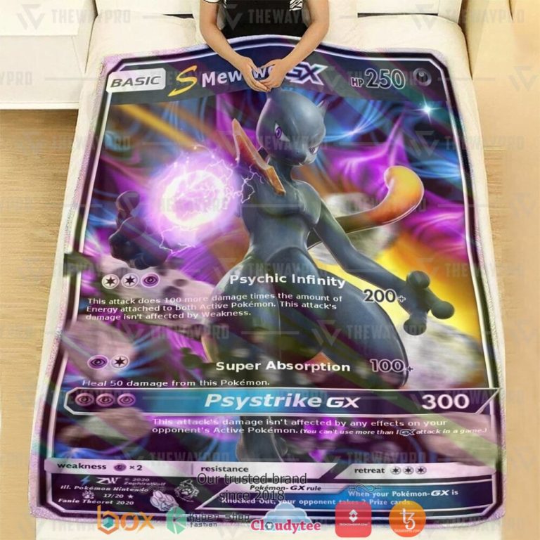 Anime-Pokemon-S-Mewtwo-Gx-Shadow-Soft-Blanket-1