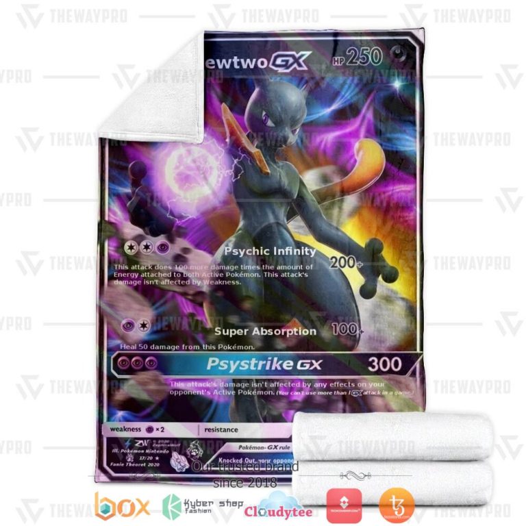 Anime-Pokemon-S-Mewtwo-Gx-Shadow-Soft-Blanket-2