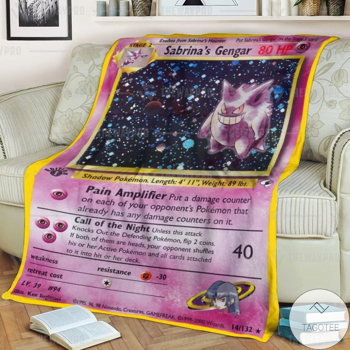 Anime Pokemon Sabrinas Gengar Custom Blanket Anime Pokemon Sabrinas Gengar Custom Blanket