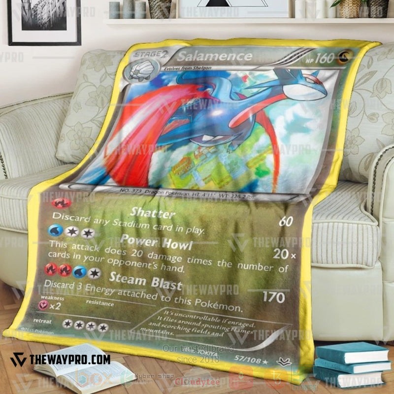 Anime Pokemon Salamence Blanket Anime Pokemon Salamence Blanket