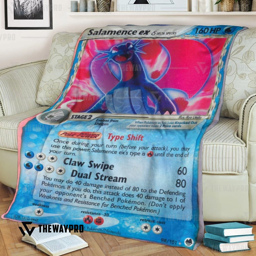 Anime Pokemon Salamence Ex Custom Soft Blanket Anime Pokemon Salamence Ex Custom Soft Blanket