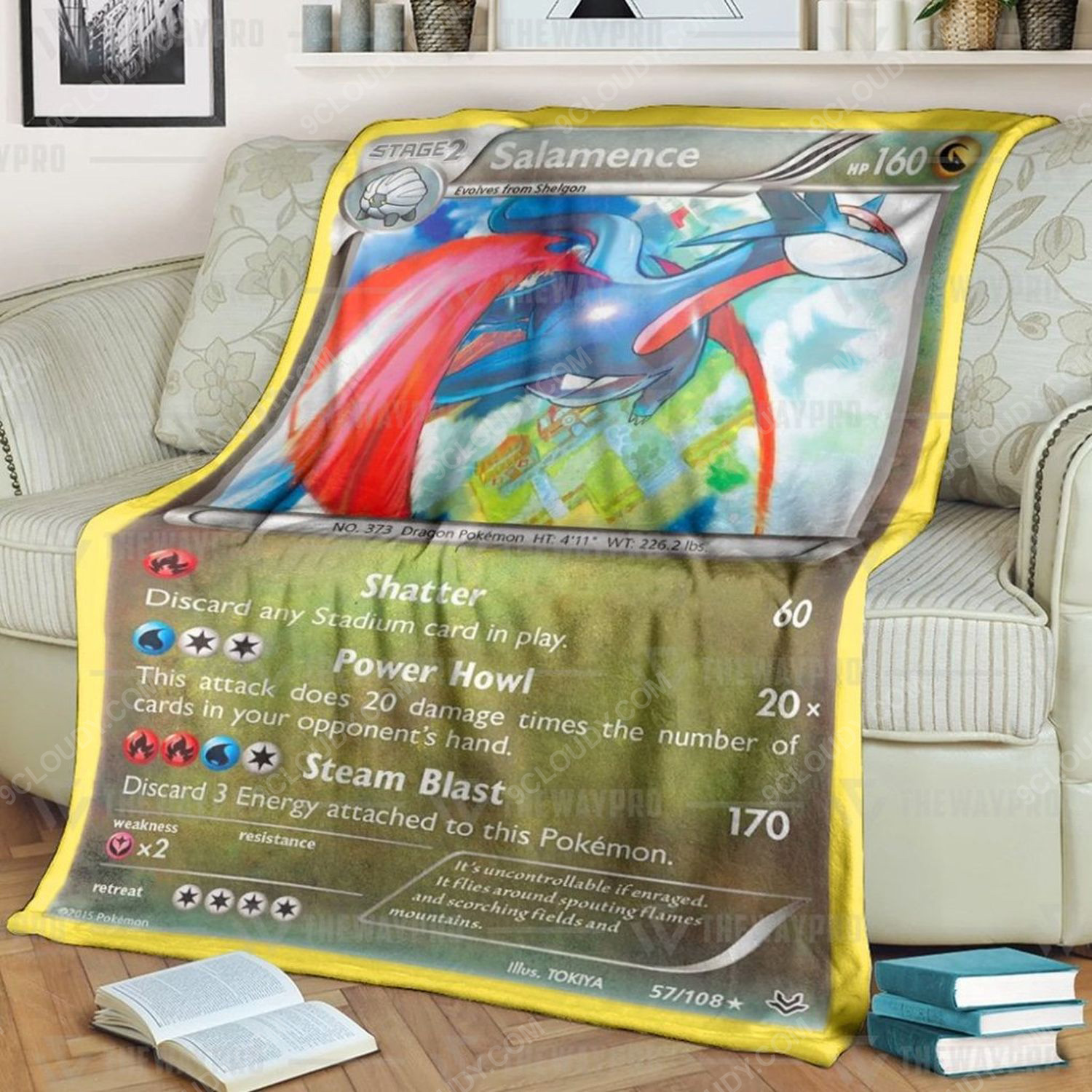 Anime Pokemon Salamence Full Print Soft Blanket Anime Pokemon Salamence Full Print Soft Blanket