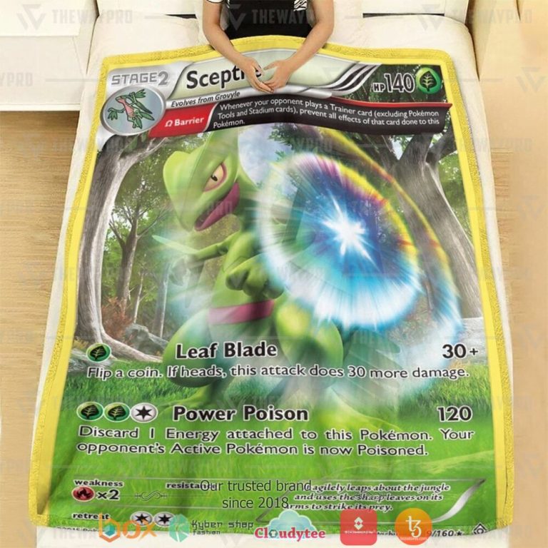Anime-Pokemon-Sceptile-Primal-Clash-Soft-Blanket-1