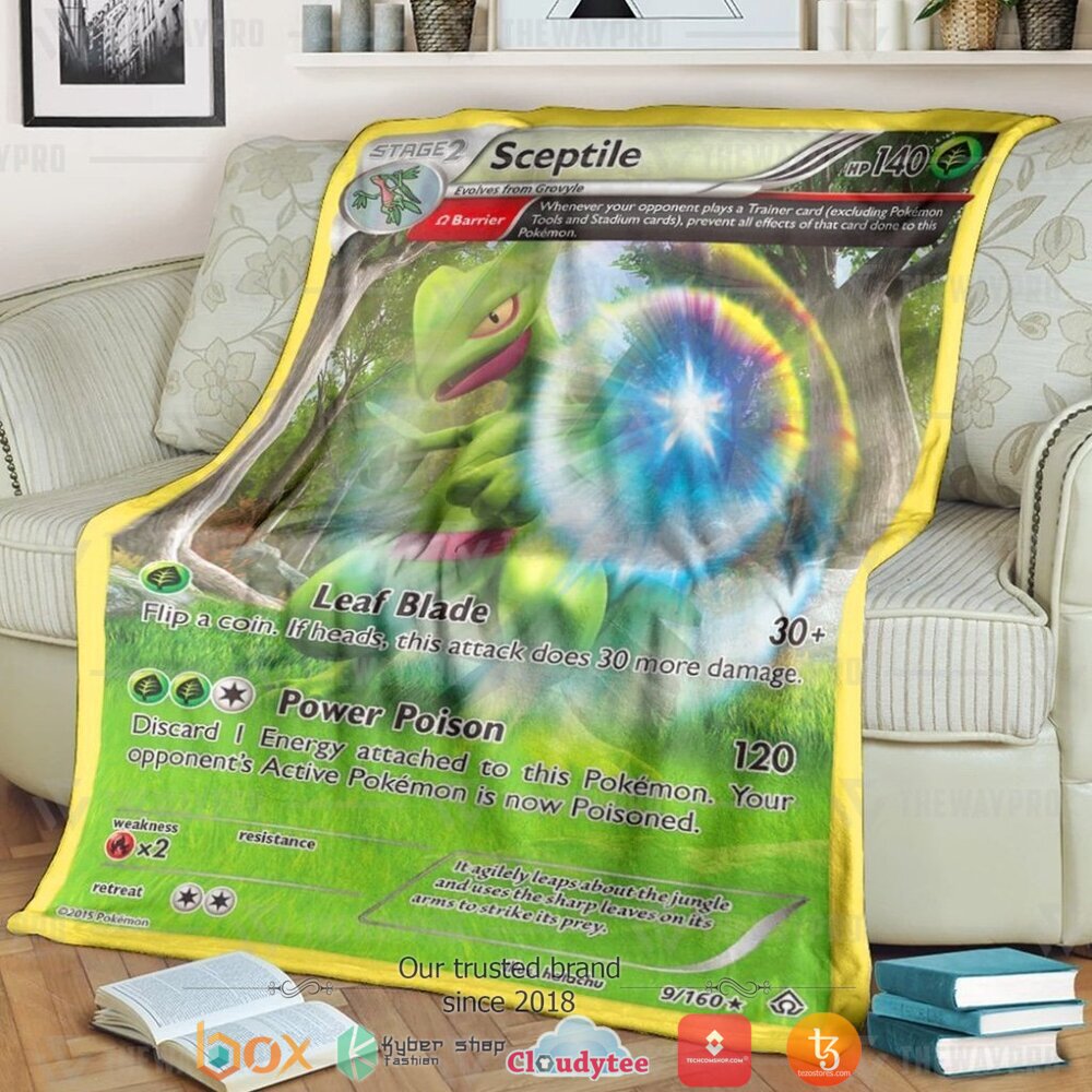 Anime Pokemon Sceptile Primal Clash Soft Blanket Anime Pokemon Sceptile Primal Clash Soft Blanket
