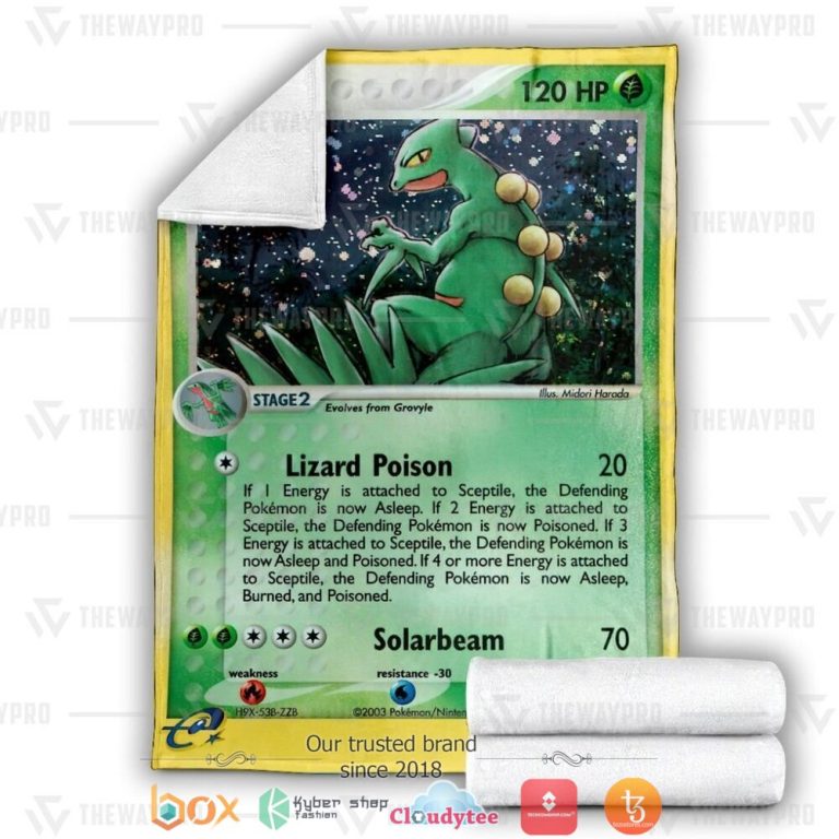 Anime-Pokemon-Sceptile-Ruby-Sapphire-Soft-Blanket-2
