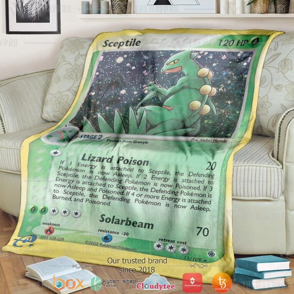 Anime Pokemon Sceptile Ruby Sapphire Soft Blanket Anime Pokemon Sceptile Ruby Sapphire Soft Blanket