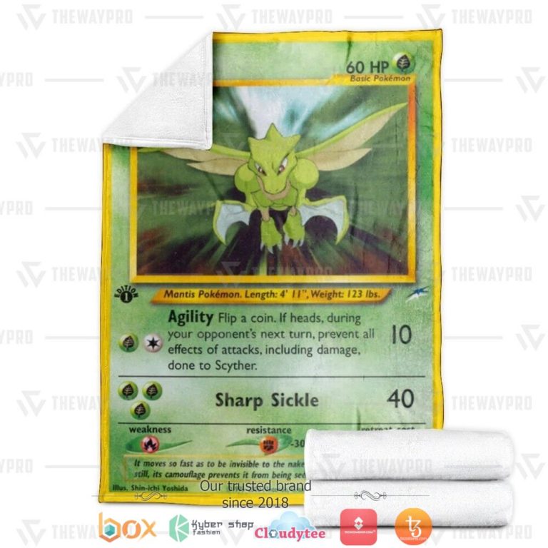 Anime-Pokemon-Scyther-1St-Edition-Soft-Blanket-2