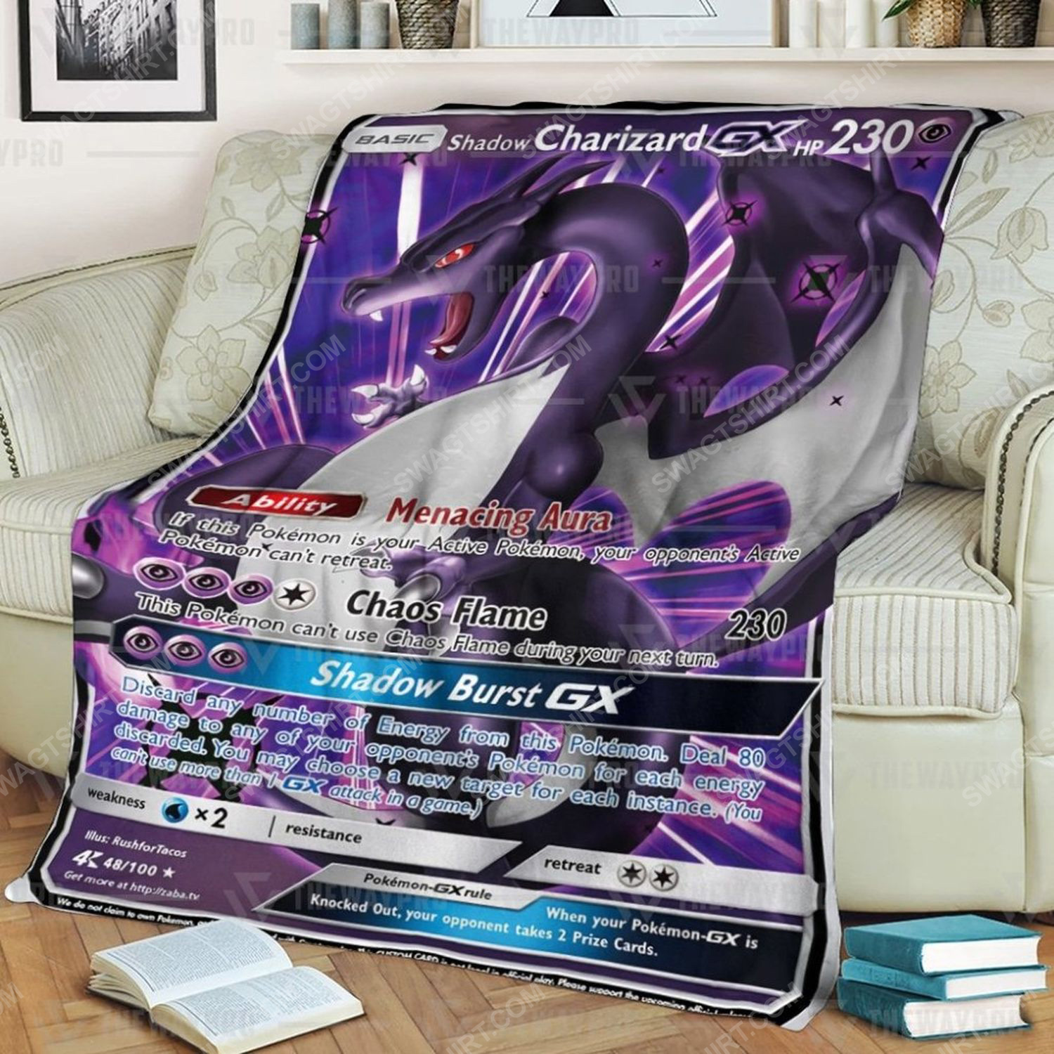 Anime Pokemon Shadow Charizard Gx Full Print Soft Blanket Anime Pokemon Shadow Charizard Gx Full Print Soft Blanket