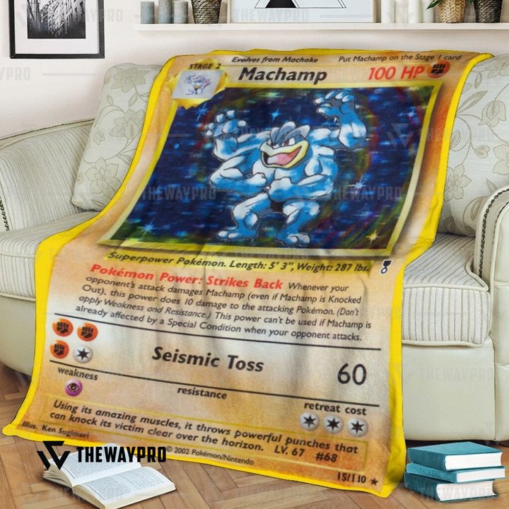 Anime Pokemon Shadowless Holographic Machamp Quilt Blanket Anime Pokemon Shadowless Holographic Machamp Quilt Blanket