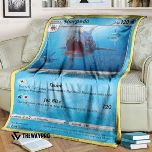 Anime Pokemon Sharpedo Evolving Skies Custom Soft Blanket
