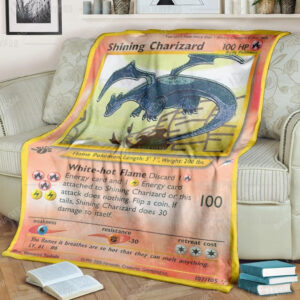 Anime Pokemon Shining Charizard Full Print Soft Blanket
