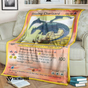 Anime Pokemon Shining Charizard Neo Destiny Custom Soft Blanket