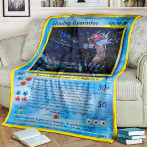 Anime Pokemon Shining Gyarados Full Print Soft Blanket