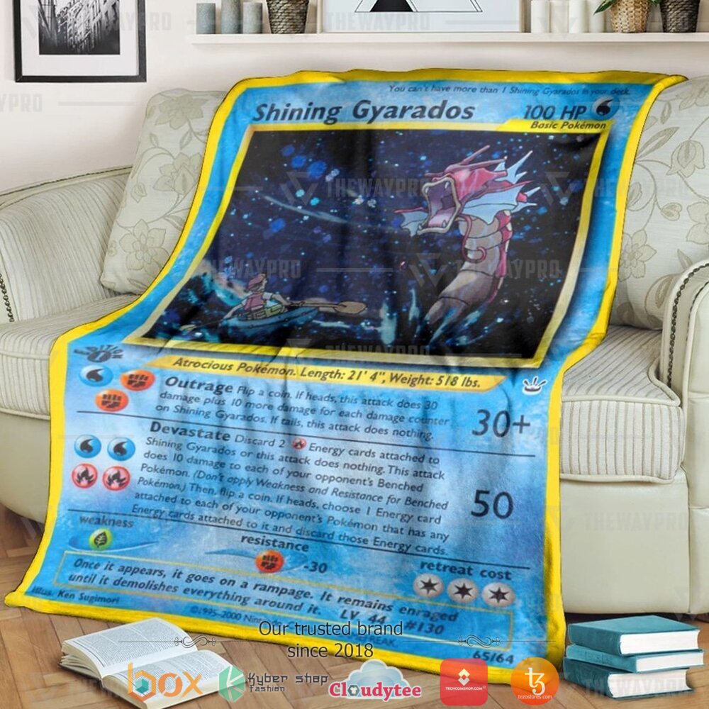 Anime Pokemon Shining Gyarados Neo Revelation Soft Blanket Anime Pokemon Shining Gyarados Neo Revelation Soft Blanket