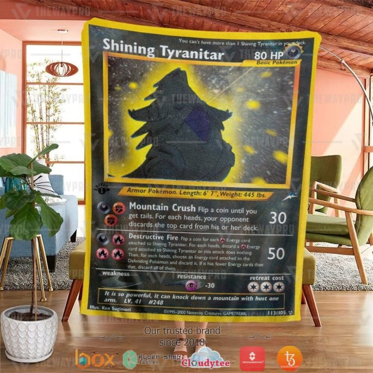 Anime-Pokemon-Shining-Tyranitar-Neo-Destiny-Soft-Blanket-1