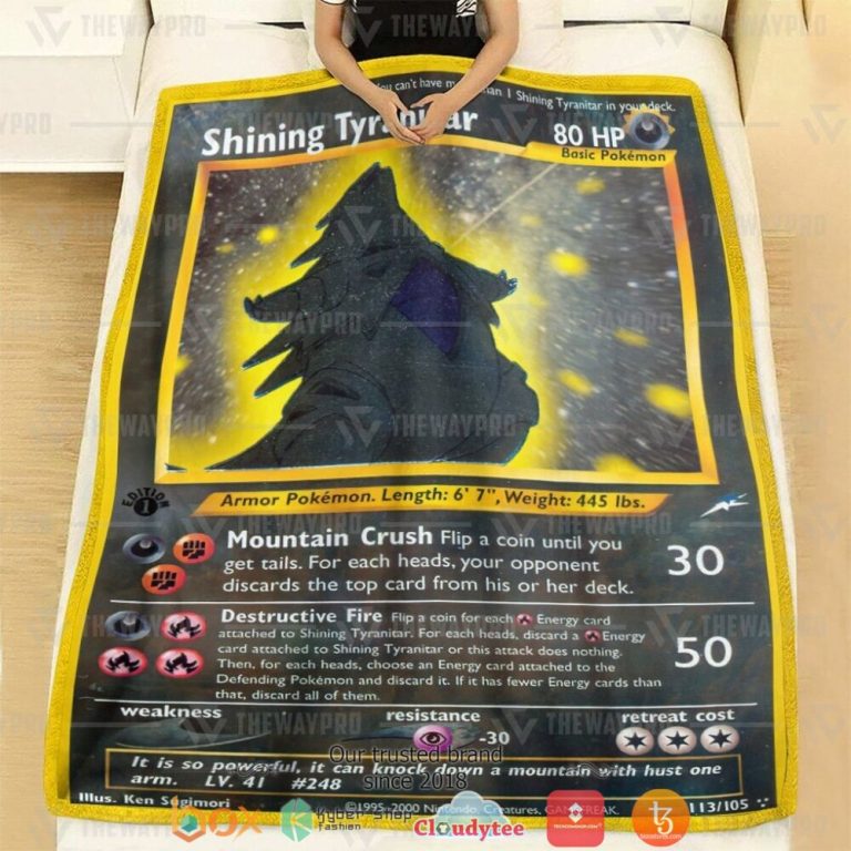 Anime-Pokemon-Shining-Tyranitar-Neo-Destiny-Soft-Blanket-2