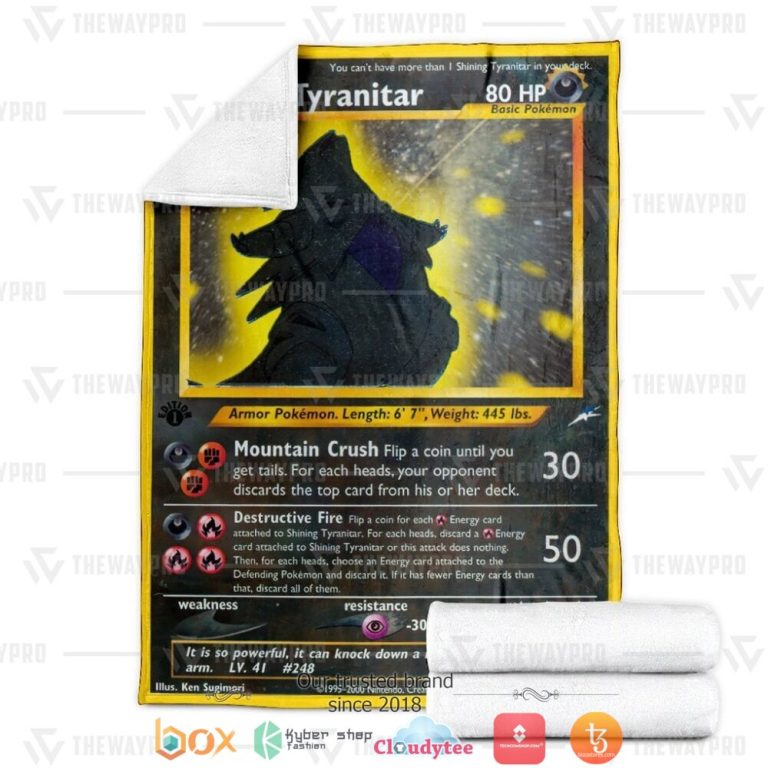 Anime-Pokemon-Shining-Tyranitar-Neo-Destiny-Soft-Blanket-3