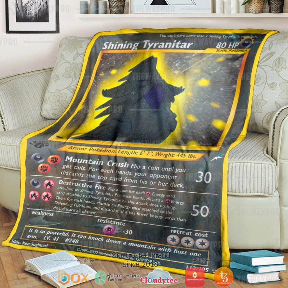Anime Pokemon Shining Tyranitar Neo Destiny Soft Blanket Anime Pokemon Shining Tyranitar Neo Destiny Soft Blanket