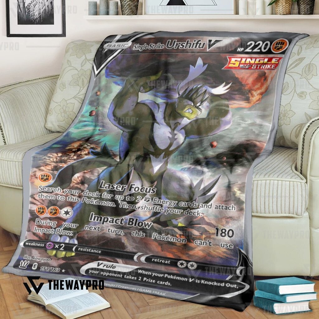 Anime Pokemon Single Strike Urshifu V Battle Styles Custom Soft Blanket Anime Pokemon Single Strike Urshifu V Battle Styles Custom Soft Blanket