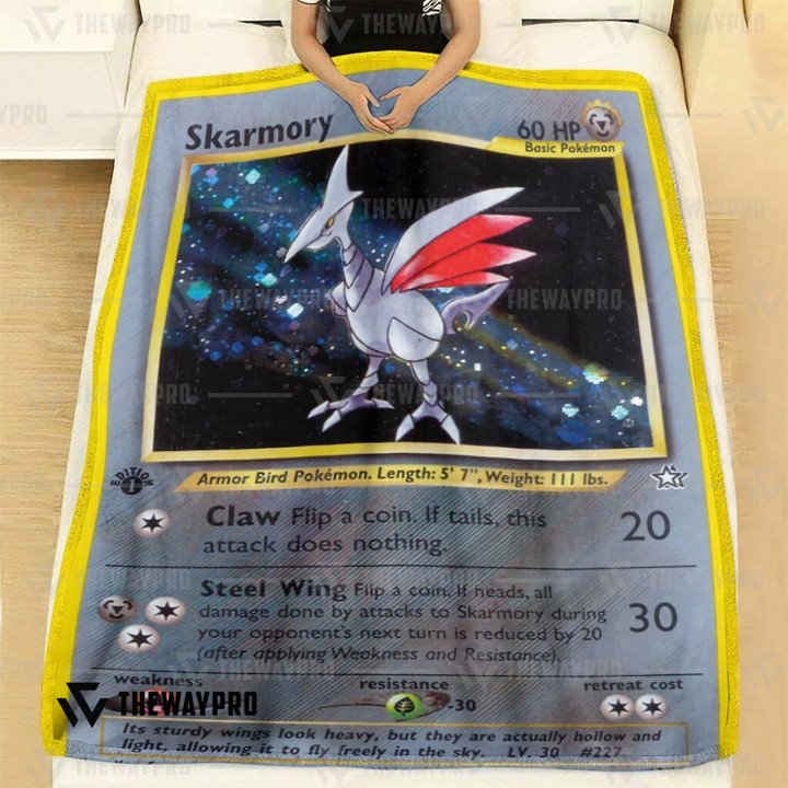 Anime-Pokemon-Skarmory-Neo-Genesis-Quilt-Blanket-1