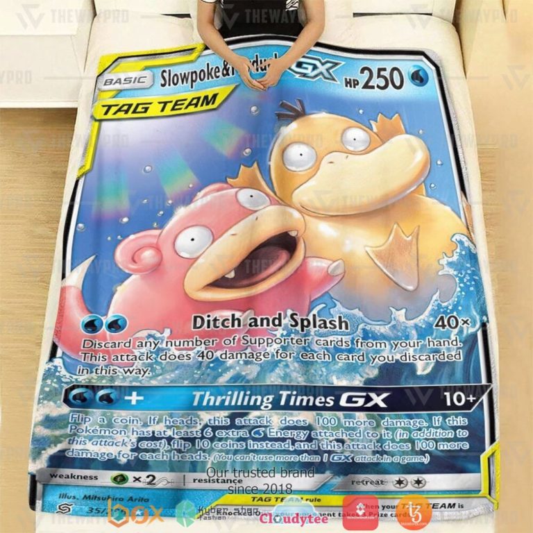 Anime-Pokemon-Slowpoke-Psyduck-Gx-Unified-Minds-Soft-Blanket-1