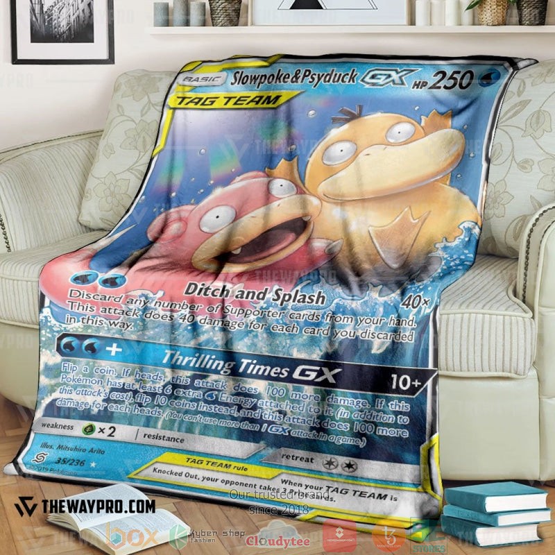 Anime Pokemon Slowpoke Psyduck Gx Unified Minds Soft Blanket 2 Anime Pokemon Slowpoke Psyduck Gx Unified Minds Soft Blanket 2
