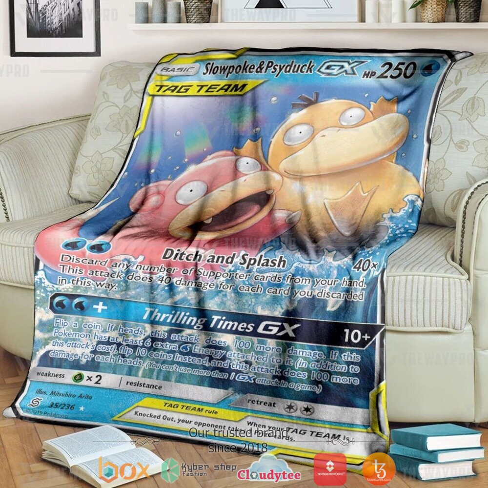 Anime Pokemon Slowpoke Psyduck Gx Unified Minds Soft Blanket Anime Pokemon Slowpoke Psyduck Gx Unified Minds Soft Blanket