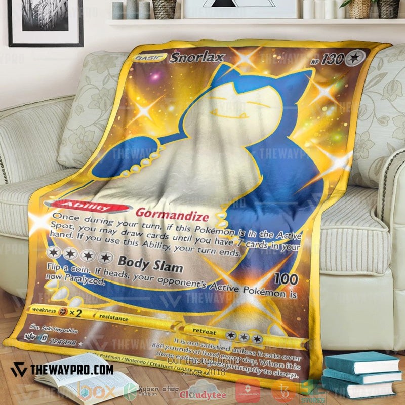 Anime Pokemon Snorlax Chilling Reign Soft Blanket 2 Anime Pokemon Snorlax Chilling Reign Soft Blanket 2