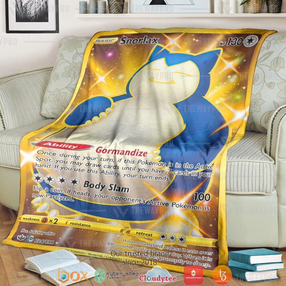 Anime Pokemon Snorlax Chilling Reign Soft Blanket Anime Pokemon Snorlax Chilling Reign Soft Blanket