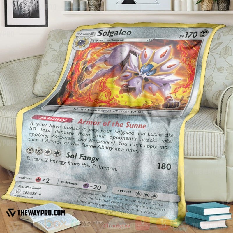 Anime Pokemon Solgaleo Cosmic Eclipse Blanket Anime Pokemon Solgaleo Cosmic Eclipse Blanket