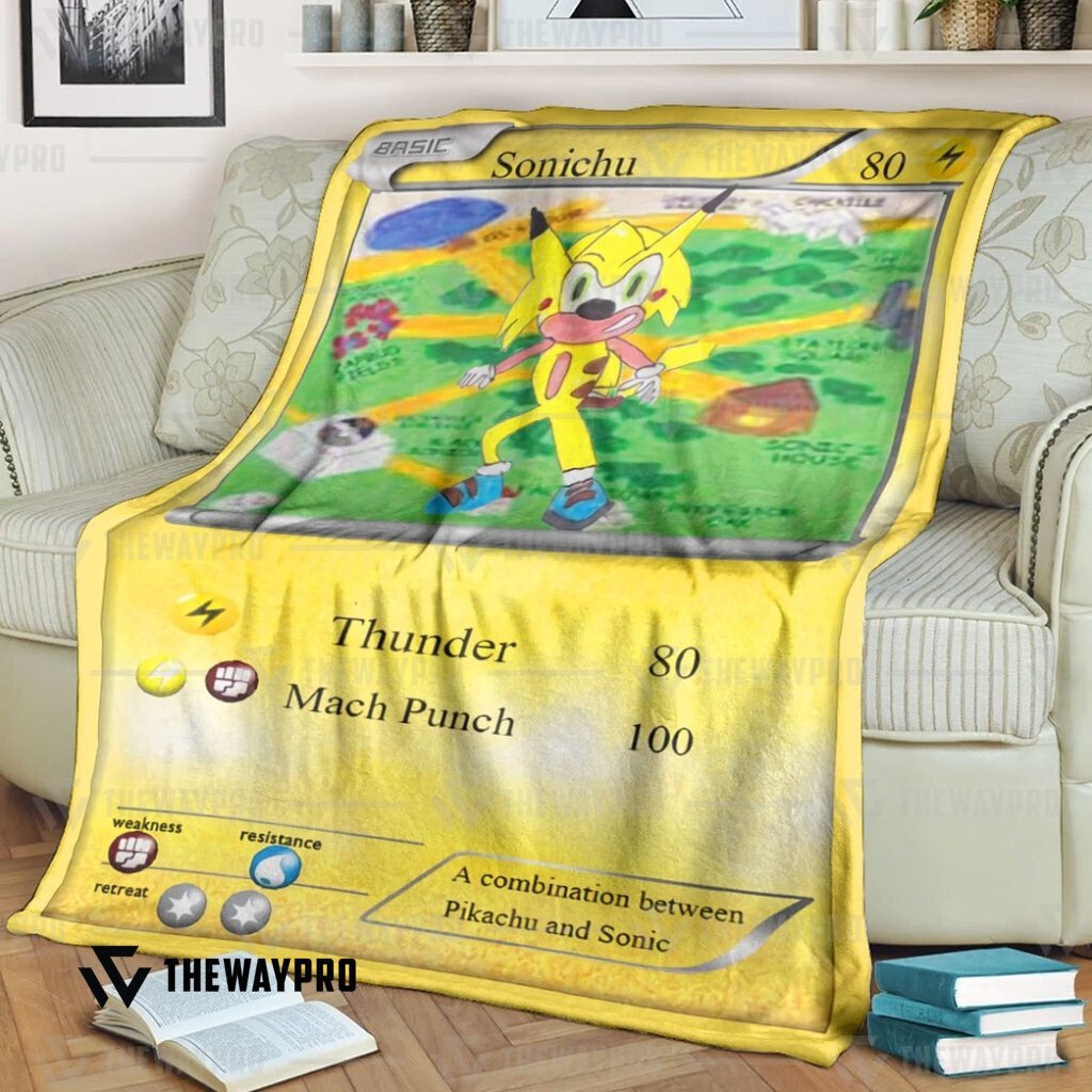 Anime Pokemon Sonichu Custom Soft Blanket Anime Pokemon Sonichu Custom Soft Blanket