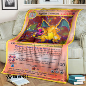 Anime Pokemon Sophias Charizard First Edition Blanket