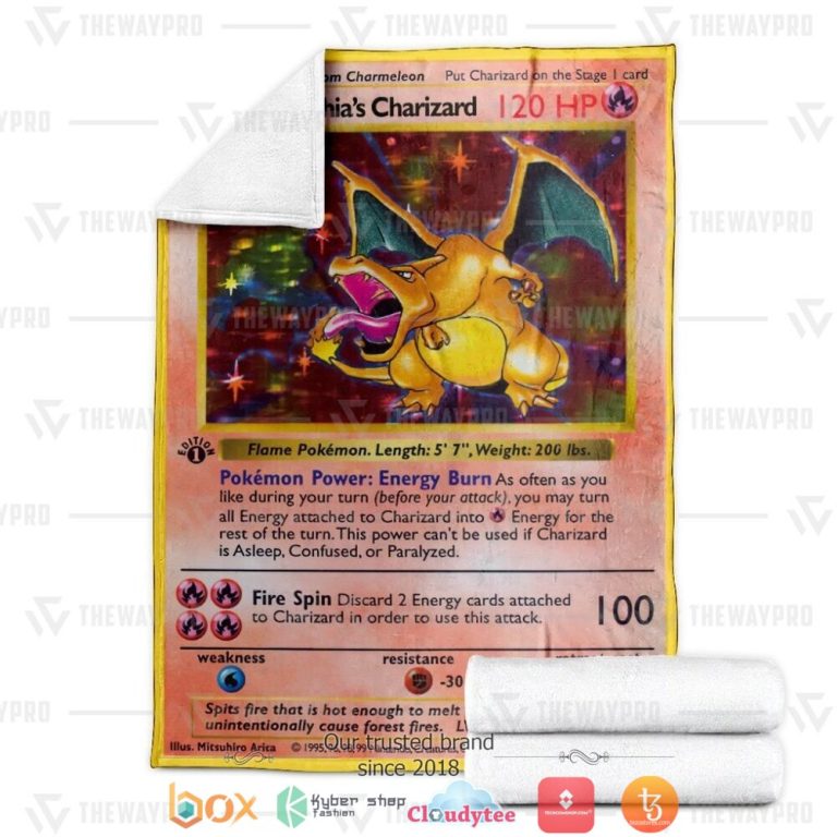 Anime-Pokemon-SophiaS-Charizard-First-Edition-Soft-Blanket-3
