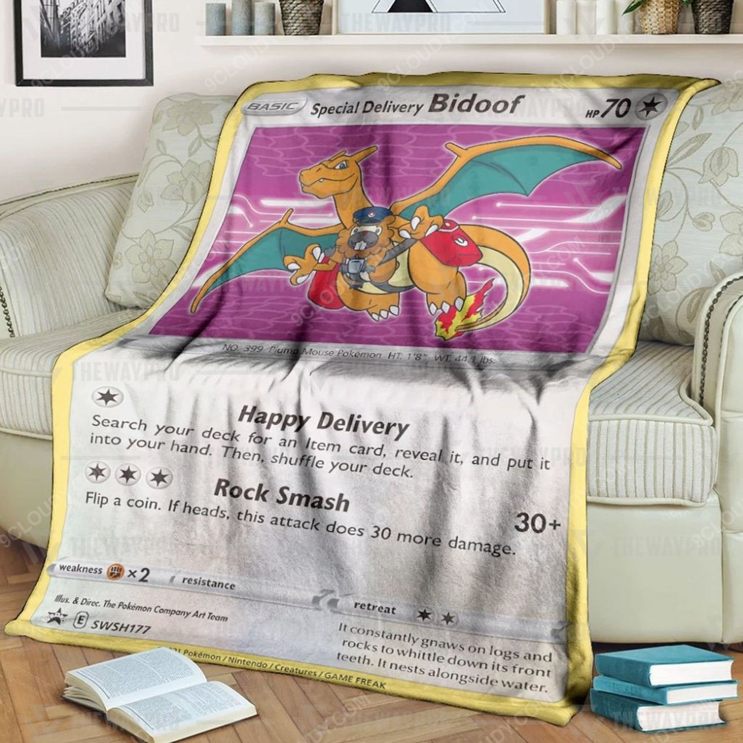 Anime Pokemon Special Delivery Bidoof Soft Blanket Anime Pokemon Special Delivery Bidoof Soft Blanket