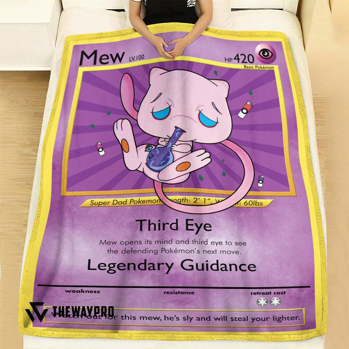Anime-Pokemon-Stone-Mew-Quilt-Blanket-2